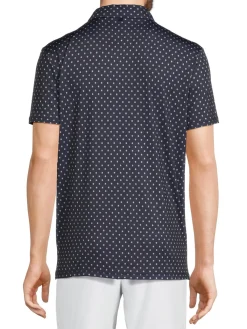 Heritage Report Collection Polos|360 Polka Dot Performance Polo Navy