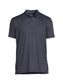 Heritage Report Collection Polos|360 Polka Dot Performance Polo Navy