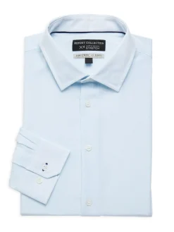 Report Collection Dress Shirts|4 Way Performance Stretch Slim Fit Sport Shirt Light Blue