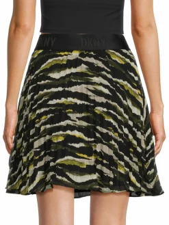 Women DKNY Abstract Pleated Mini Skirt