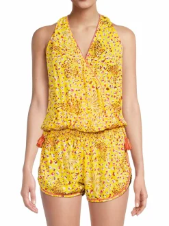 Women Poupette St Barth Abstract Print Blouson Playsuit