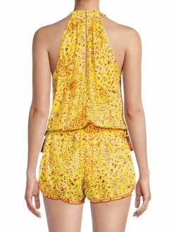 Women Poupette St Barth Abstract Print Blouson Playsuit