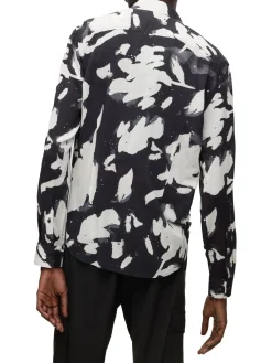 HUGO Casual Button-Down Shirts|Abstract Print Shirt