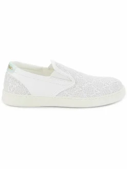Valentino by Mario Valentino Adriel Monogram Leather Slip On Sneakers