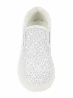 Valentino by Mario Valentino Adriel Monogram Leather Slip On Sneakers