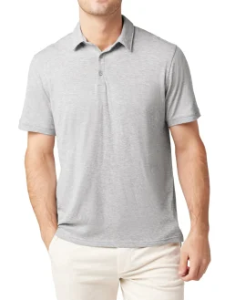 Joe's Jeans Polos|Air Knit Polo Shirt Heather Grey