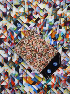 Robert Graham Casual Button-Down Shirts|Alfano Classic Fit Geometric Button Down Shirt White Multi