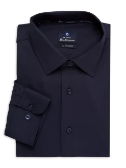 Ben Sherman Dress Shirts|All Way Stretch Slim Fit Dress Shirt Navy