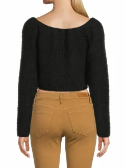 Women Frame Alpaca Blend Cropped Sweater