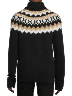 Reiss Sweaters|Alpine Chevron Wool Blend Sweater Navy Camel