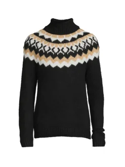 Reiss Sweaters|Alpine Chevron Wool Blend Sweater Navy Camel