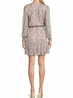 Women Velvet Anastasia Print Mini Dress