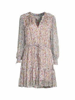 Women Velvet Anastasia Print Mini Dress