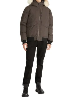 Pajar Coats & Jackets|Anderson Mixed Media Faux Fur Trim Hooded Bomber Jacket