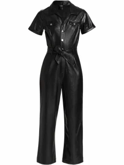 Women Paige Anessa Faux Leather Belted Jumpsuit
