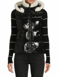 Women S13 Annie Faux Shearling Trim Puffer Vest