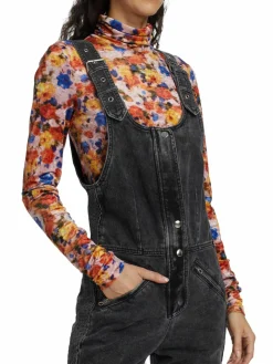 Women Isabel Marant Apolino Faded Denim Jumpsuit