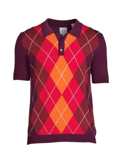 Max 'n Chester Polos|Argyle Polo Red Orange