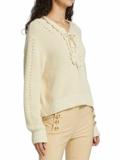 Women Derek Lam 10 Crosby Arif Cashmere Blend Lace Up Sweater