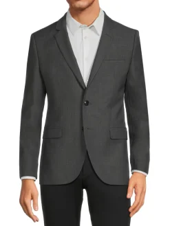 HUGO Blazers & Sportcoats|Arti Wool-Blend Extra Slim Fit Blazer Grey