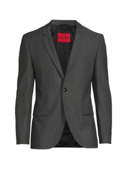 HUGO Blazers & Sportcoats|Arti Wool-Blend Extra Slim Fit Blazer Grey