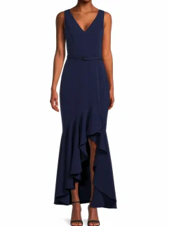 Women Eliza J Asymmetric Ruffle High Low Gown