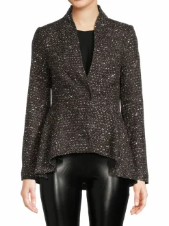 Women Donna Karan Asymmetric Tweed Blazer