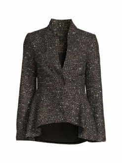Women Donna Karan Asymmetric Tweed Blazer
