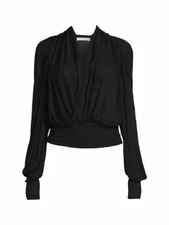 Women IRO Barba Surplice Cashmere Blend Top