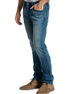 Stitch Jeans|Barfly Whiskered Slim Fit Jeans Dark Blue