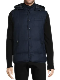 Jack Victor Coats & Jackets|Barker Down Hooded Vest Blue