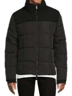 NOIZE Coats & Jackets|Barry Faux Shearling Mockneck Puffer Jacket Black