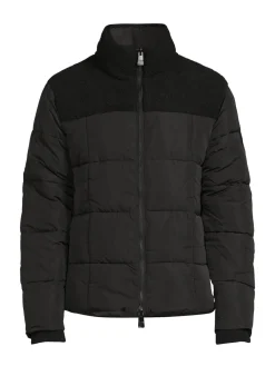 NOIZE Coats & Jackets|Barry Faux Shearling Mockneck Puffer Jacket Black