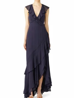 Women CMEO COLLECTIVE Be About You Flutter Faux Wrap Gown