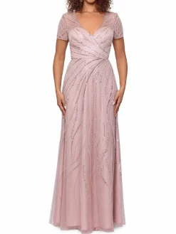 Women Xscape Beaded Chiffon A Line Gown