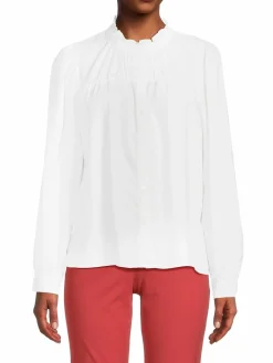 Women Rails Bella Ruffle Linen Blend Blouse