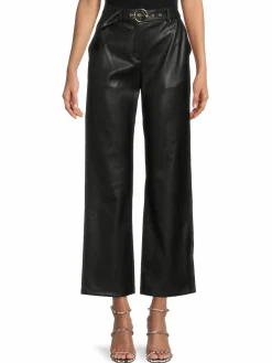 Women T Tahari Belted Faux Leather Pants