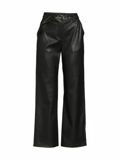 Women T Tahari Belted Faux Leather Pants