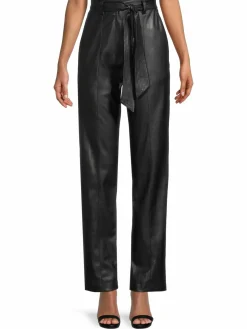 Women Donna Karan Belted Faux Leather Pants
