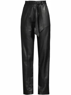 Women Donna Karan Belted Faux Leather Pants