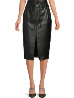 Women Elie Tahari Belted Faux Leather Pencil Skirt