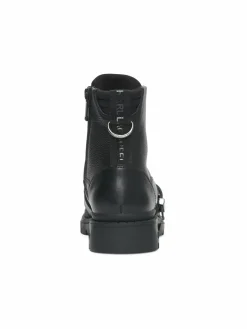 Karl Lagerfeld Paris Belted Leather Hiker Boots