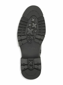 Karl Lagerfeld Paris Belted Leather Hiker Boots