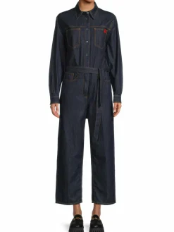 Women Love Moschino Belted Point Collar Jumpsuit