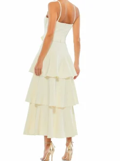 Women Mac Duggal Belted Ruffle Midaxi Dress
