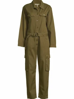 Women Maje Belted Straight Leg Utility Jumpsuit