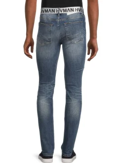 HVMAN Jeans|Belted Super Skinny Jeans Baltic Blue