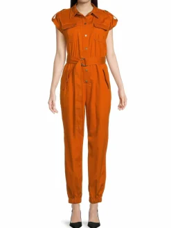 Women Karl Lagerfeld Paris Belted Utility Jumpsuit