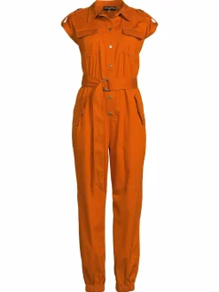 Women Karl Lagerfeld Paris Belted Utility Jumpsuit