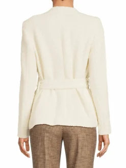 Women Donna Karan Belted Wool Blend Jacket
